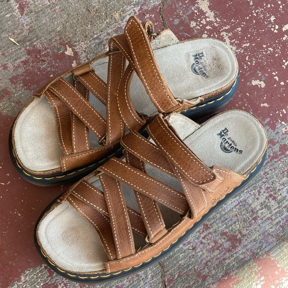 Vintage Dr Martens 10718 Dune Fisherman Y2K Chunky Slide Platform Sandal Size 10